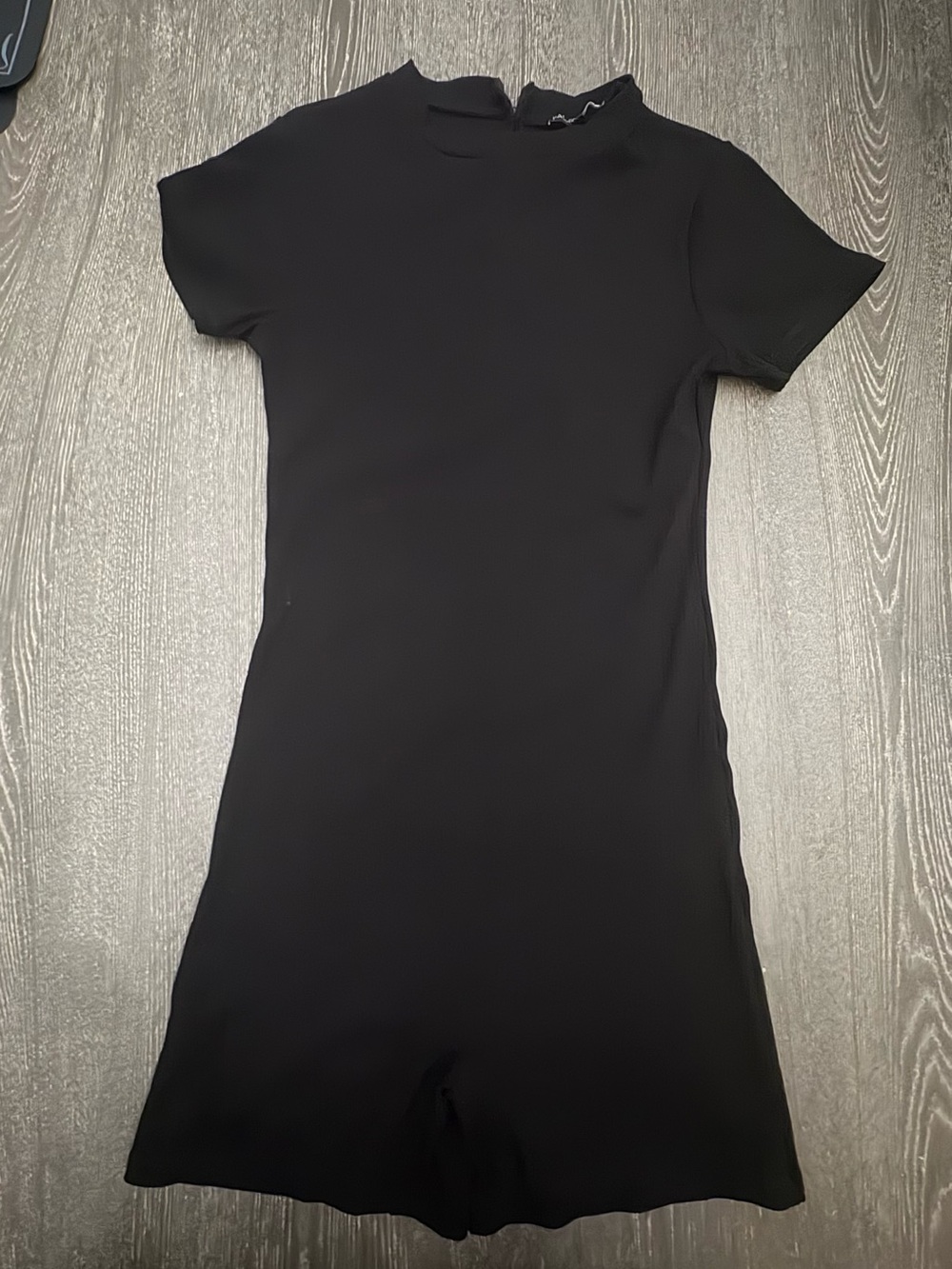 Fashion Nova Black Ribbed Short Sleeve Romper